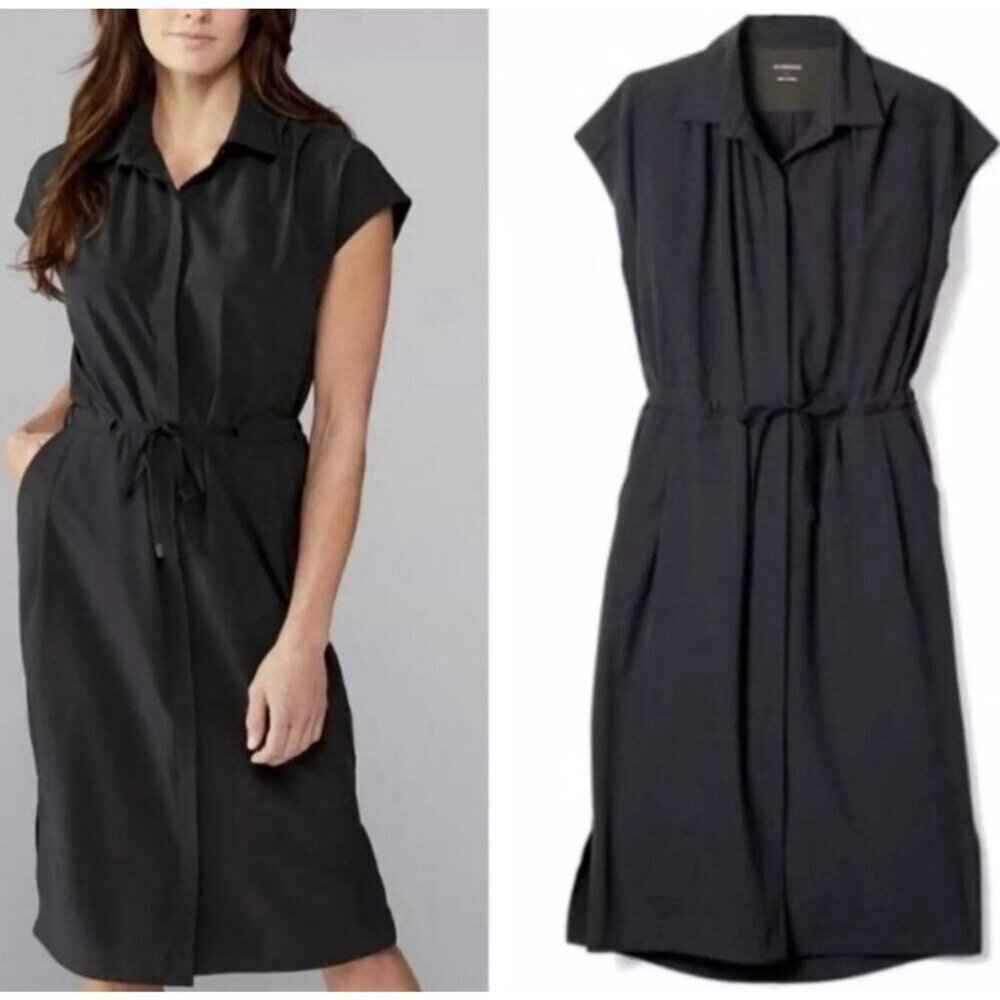 REI Co-op Sun Up Shirt Dress, Black  XS, Performance Pockets Active Outdoor
